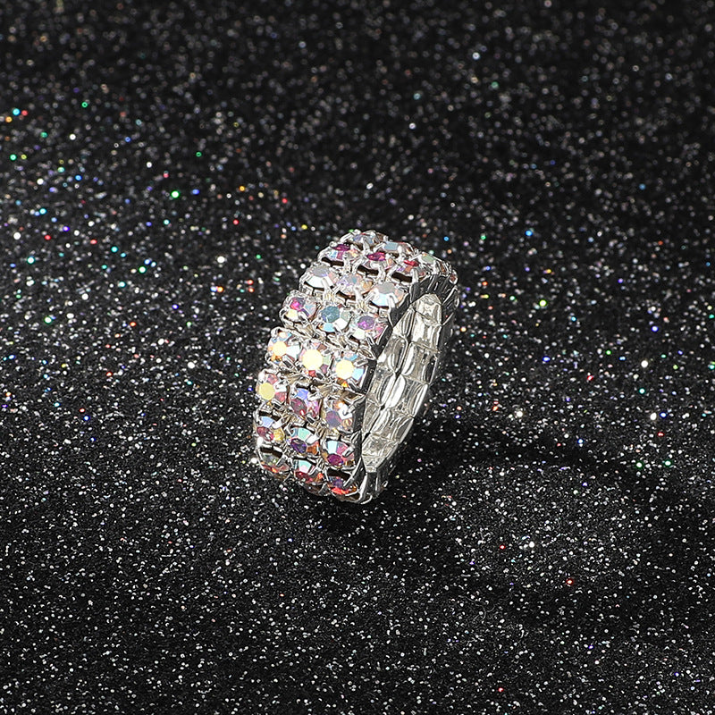 Wholesale multi row diamond rings Rhinestone Rings