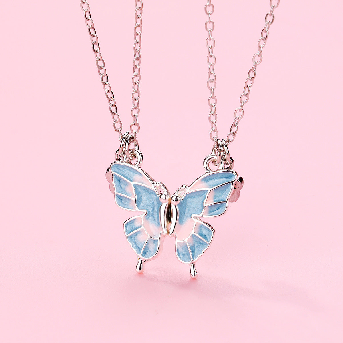 Wholesale butterfly necklace cartoon children BFF good friend necklace