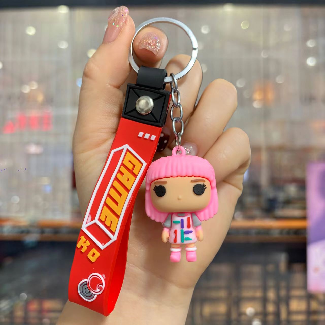 Wholesale Cute Cartoon Flower Character Pvc Soft Glue Keychain
