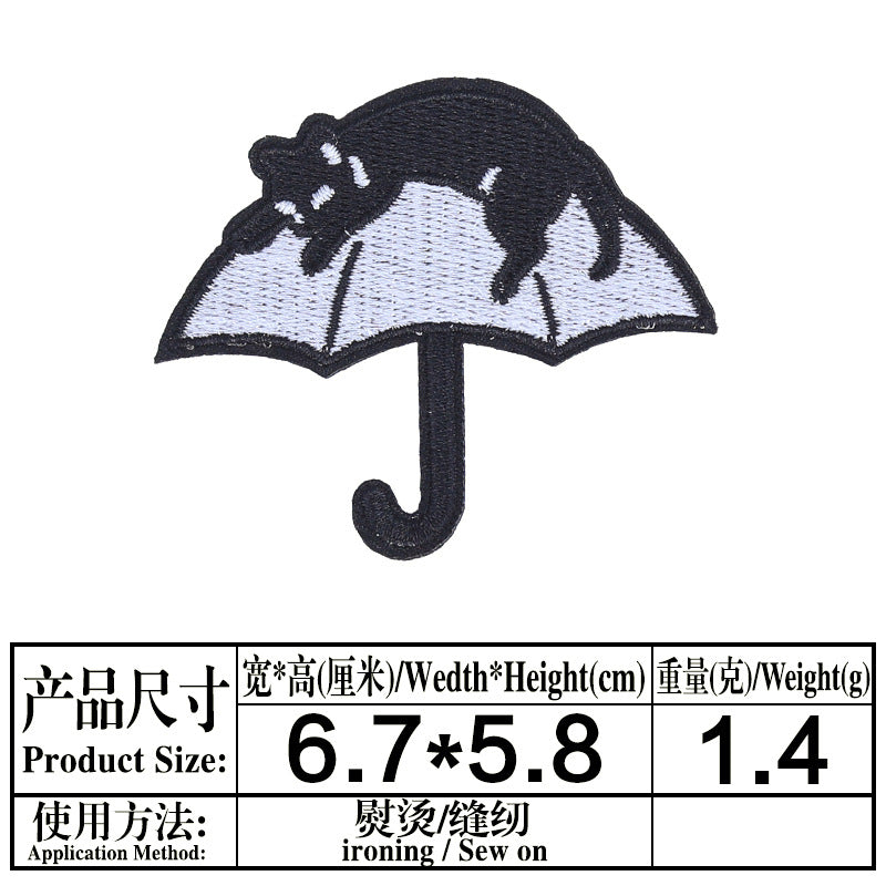 Wholesale Computer Embroidery Sticker Small Snake Original Black Cat  Magic Panda Bag Decorative Patch Sticker