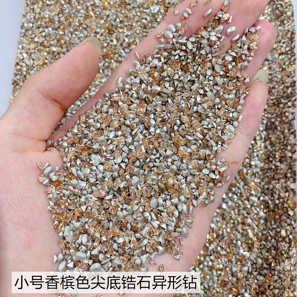 Wholesale 50/1000/10000pcs nail art mini small pointed bottom zircon shaped diamond super flash mini white micro zircon nail decoration