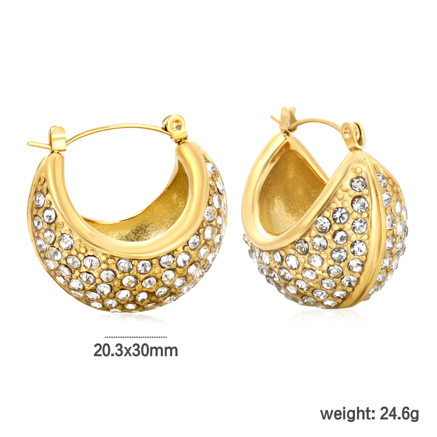 Wholesale Pearl White Diamond 18k Stainless Steel Earrings for Women,  Light Luxury