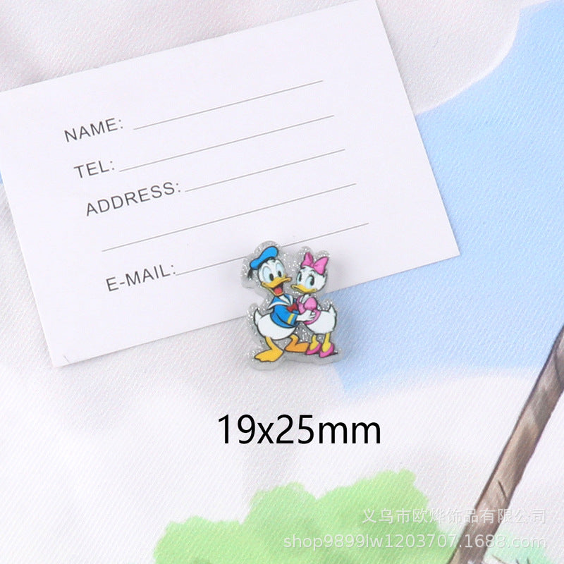 Wholesale 10pcs glitter cartoon straight-hole DIY acrylic beads OLY Exclusive