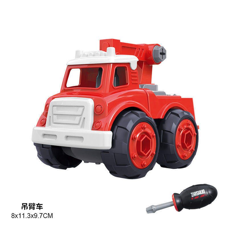 Wholesale Disassembly and Assembly Fire Truck DIY Children's Puzzle Early Education Water Spray Model Toy