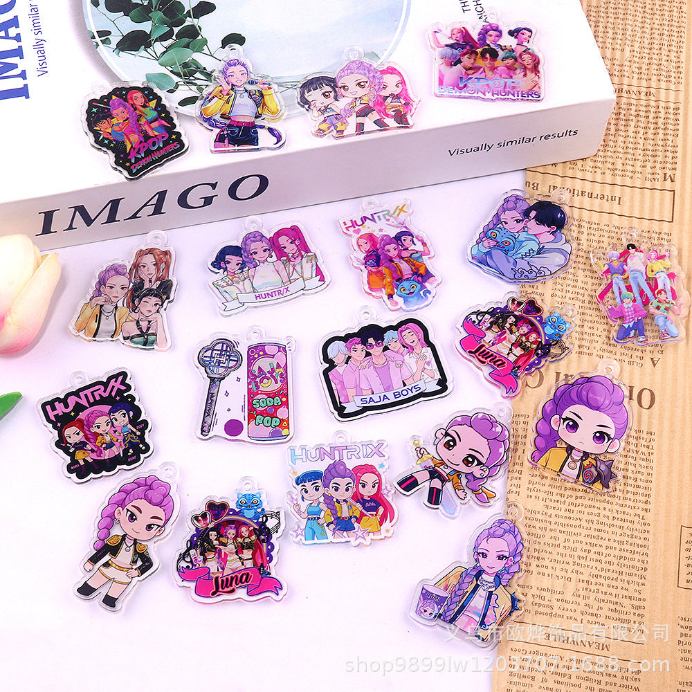 Wholesale 10pcs/ pack Cartoon Girl Cute Pendant Acrylic DIY Accessories