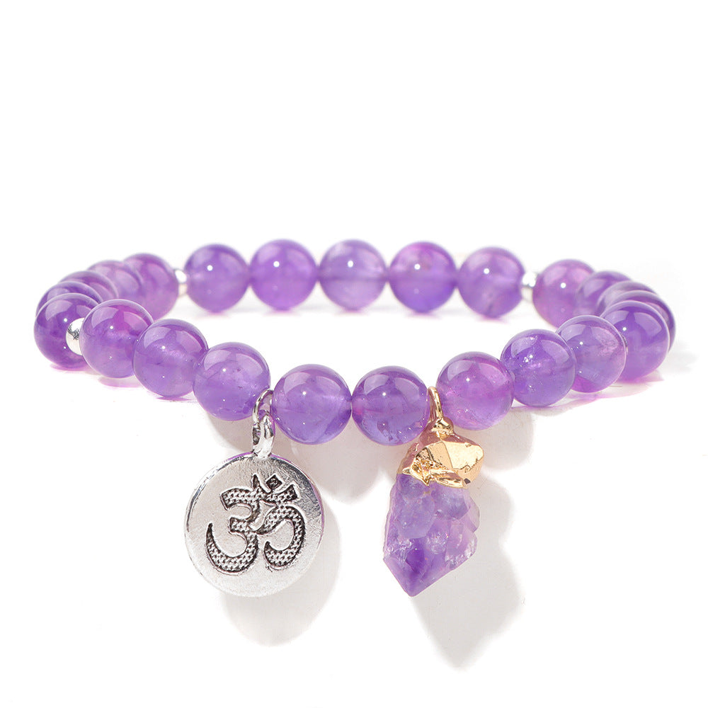 Pulsero de aleación de machos de amatista de piedra natural al por mayor