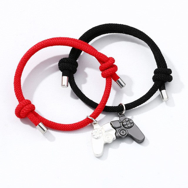 Wholesale Magnetic Game Controller Couple Alloy Necklace Bracelets  Pair Jewelry Set