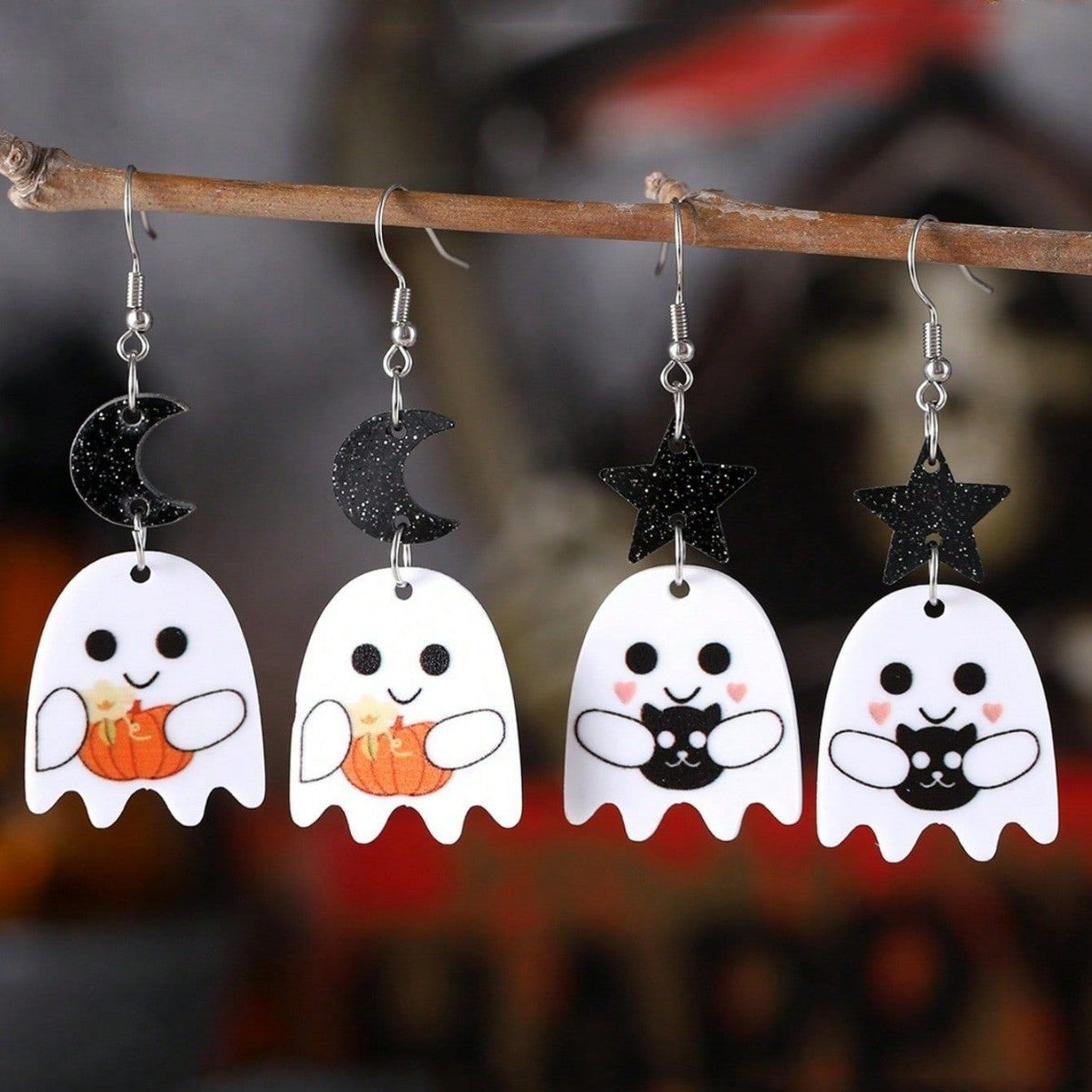 Wholesale  Ghost Pumpkin Acrylic Earrings Fashion Accessory Gift For Boutique Resale