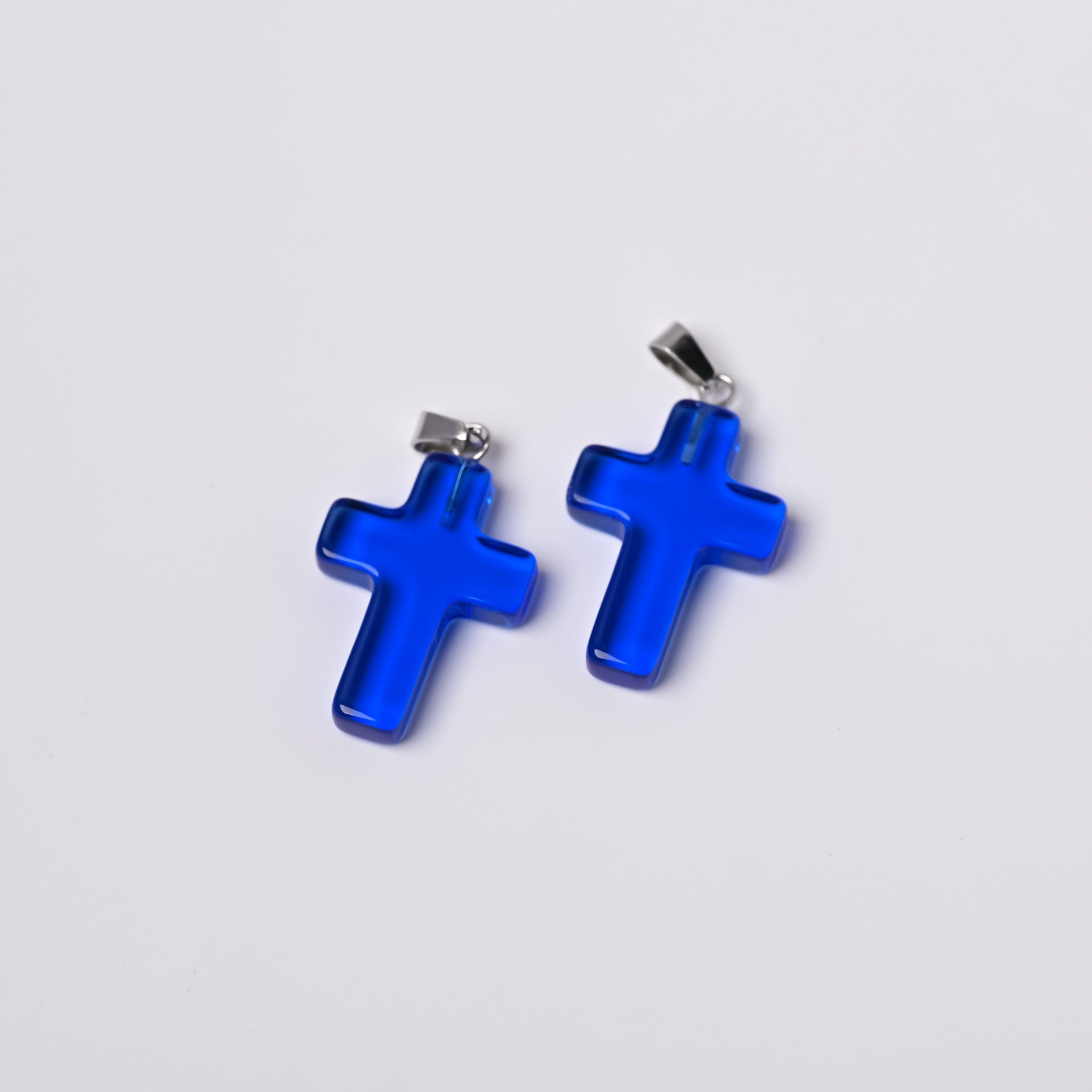 Wholesale Multicolor glass water drop cross pendant accessories DIY