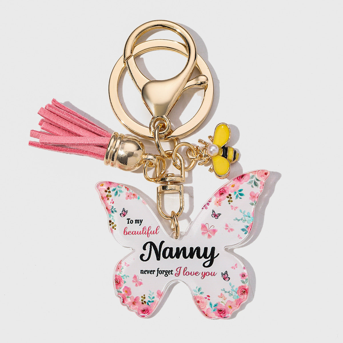 Wholesale Butterfly Shape Acrylic MOM Pendant Key Chain
