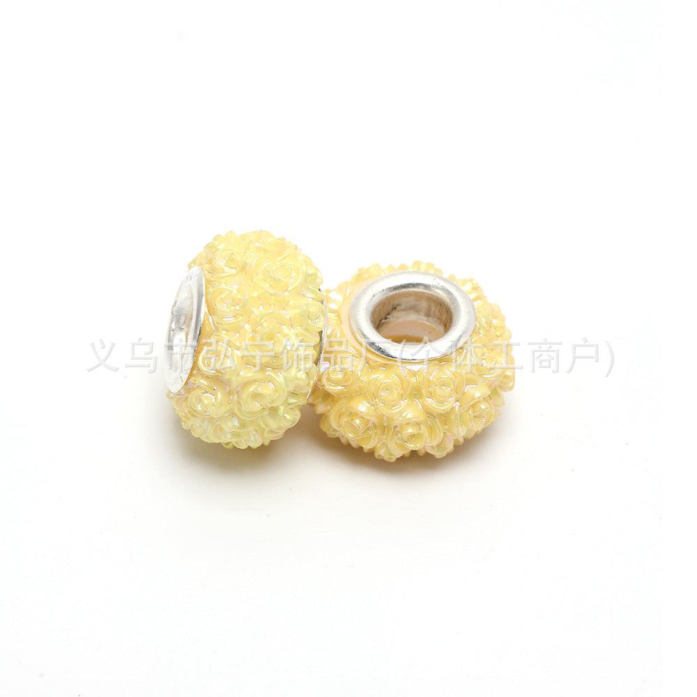 Wholesale 100pcs Eternal Flower Colorful AB Resin DIY Beads