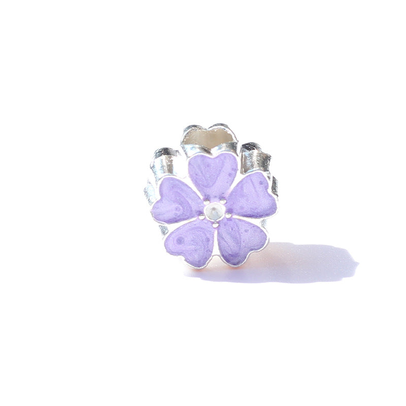 Aceite al por mayor Drip Heart Butterfly Big Hole Beads brillantes de coloridos