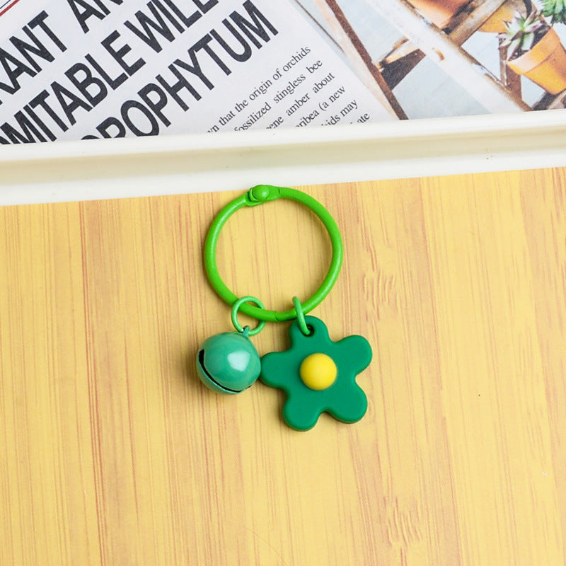 Wholesale Small fresh colorful flower bell keychain