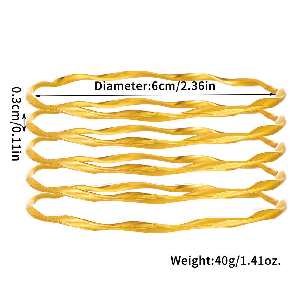 Wholesale Mobius plain gold-plated bracelet set