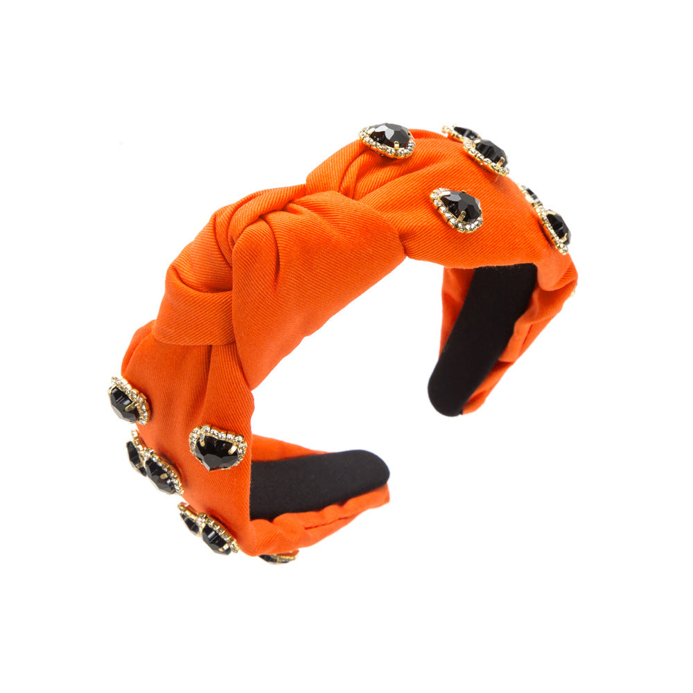 Wholesale Valentine's Day Pink Love Glass Diamond High Skull Headband