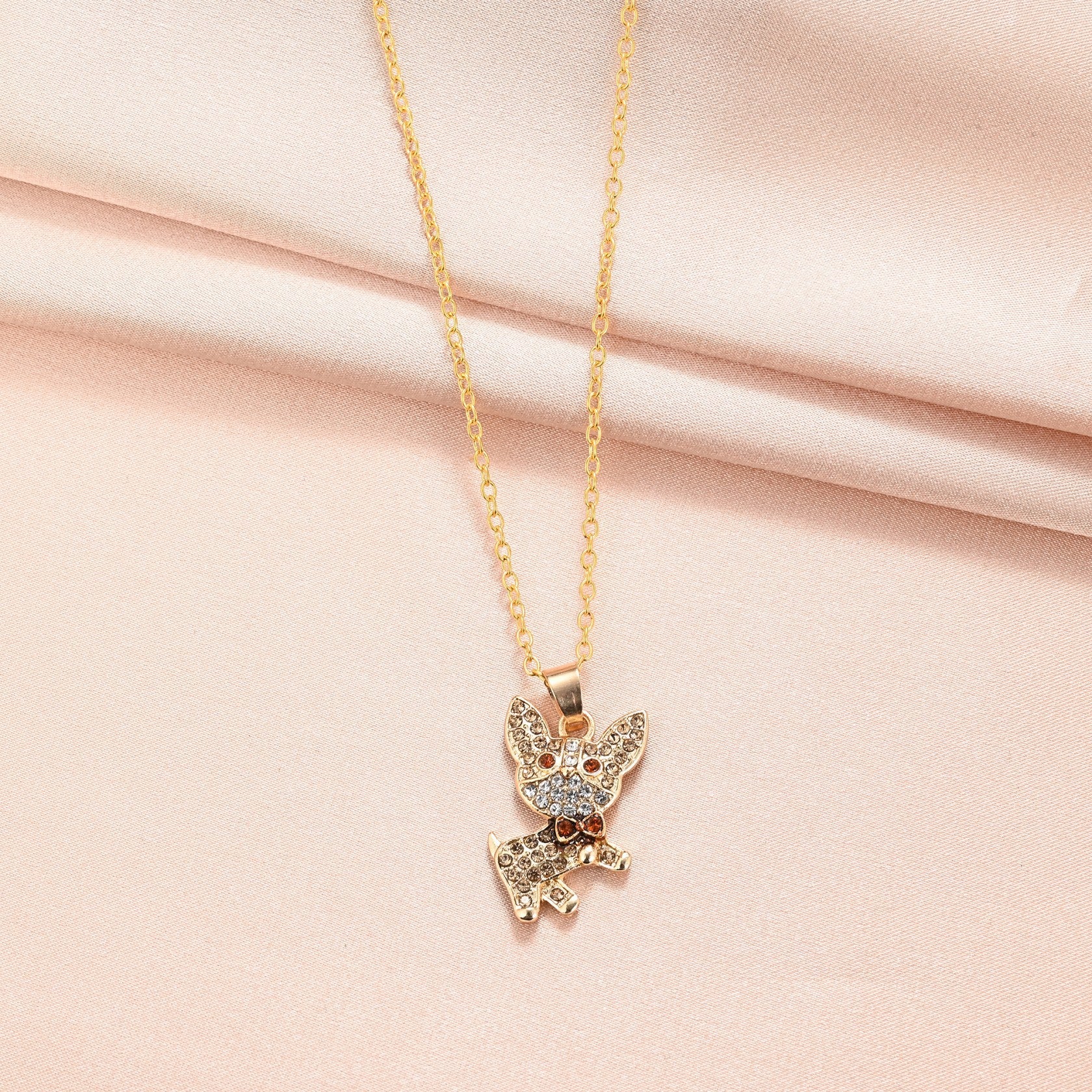 Wholesale Lovely Corgi Diamond Necklace