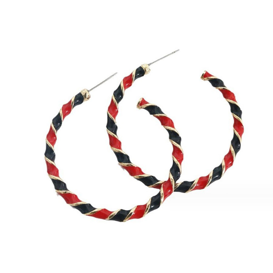 Wholesale Fashionable Dripping Oil Spiral Christmas Hoops