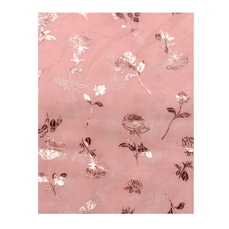 Wholesale Spring and Autumn New Shawl Muslim Gold-stamped Rose Foreign Trade Scarf
