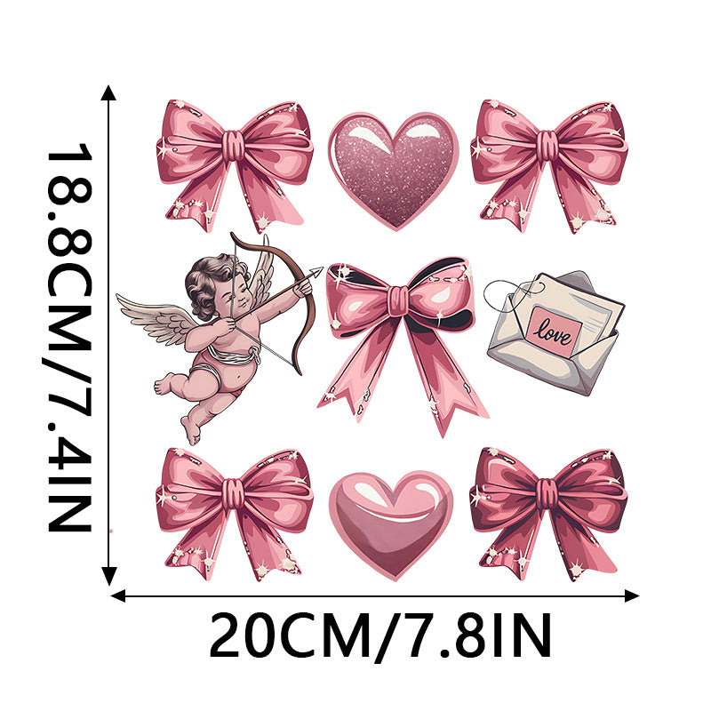 Wholesale 10pcs Valentine' s Day Custom  Rhinestone  UV DTF Ready to Press Transfers Wraps