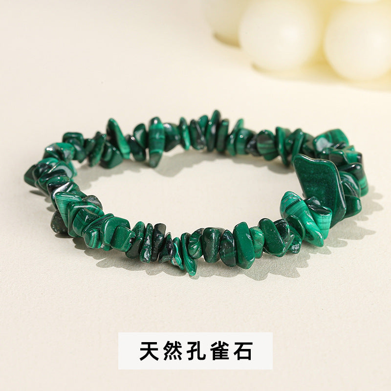 Wholesale natural crystal agate colorful gravel elastic bracelet