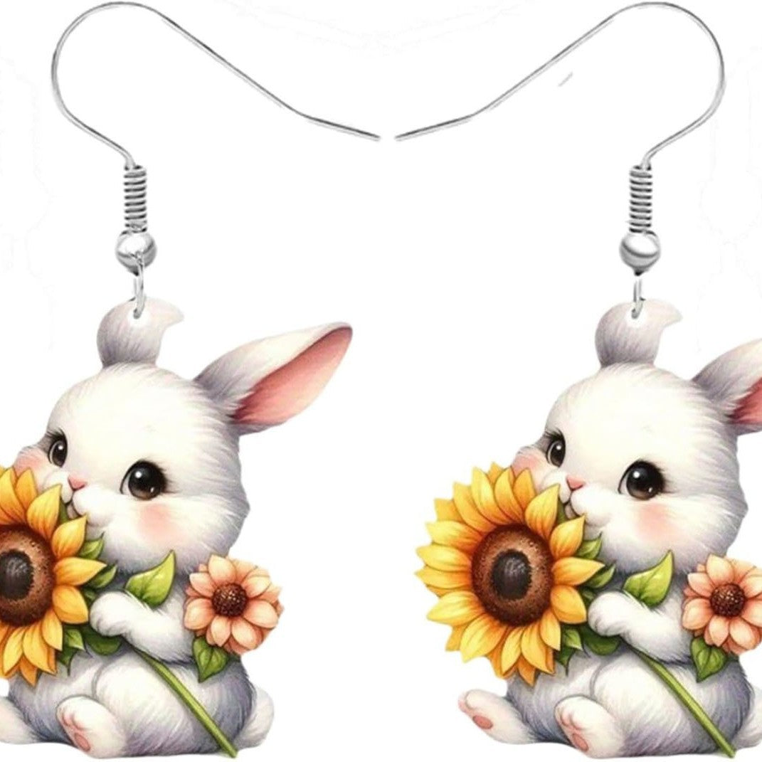 Wholesale Easter cartoon rabbit acrylic earrings