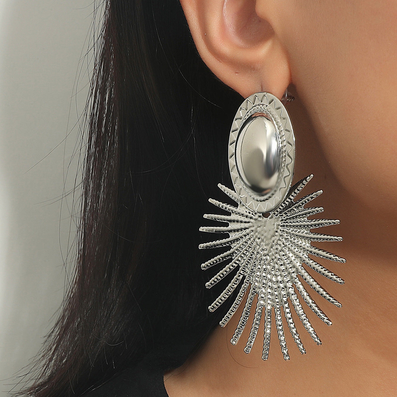 Wholesale Fashion Exaggerated Metallic Earrings