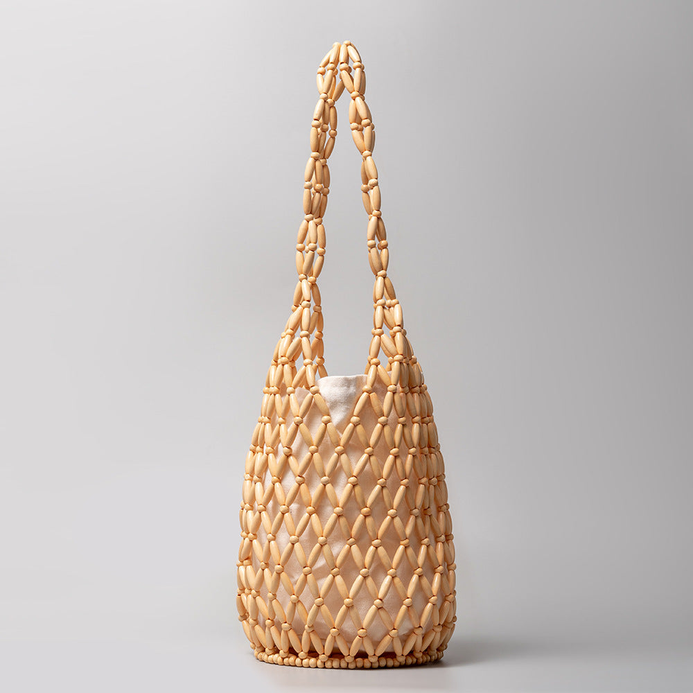 Wholesale Woven Summer Hollow Portable Bucket Shoulder Bag