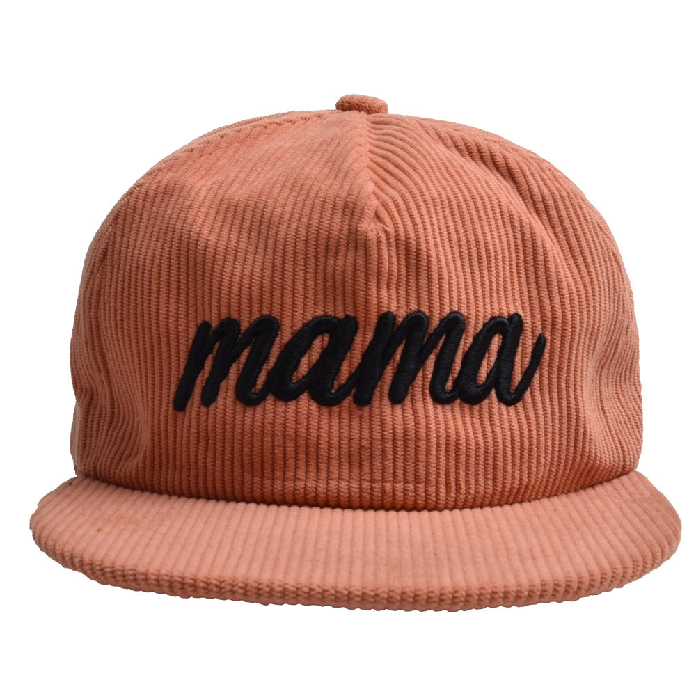 Wholesale Flat Brim Corduroy MAMA Baseball Cap