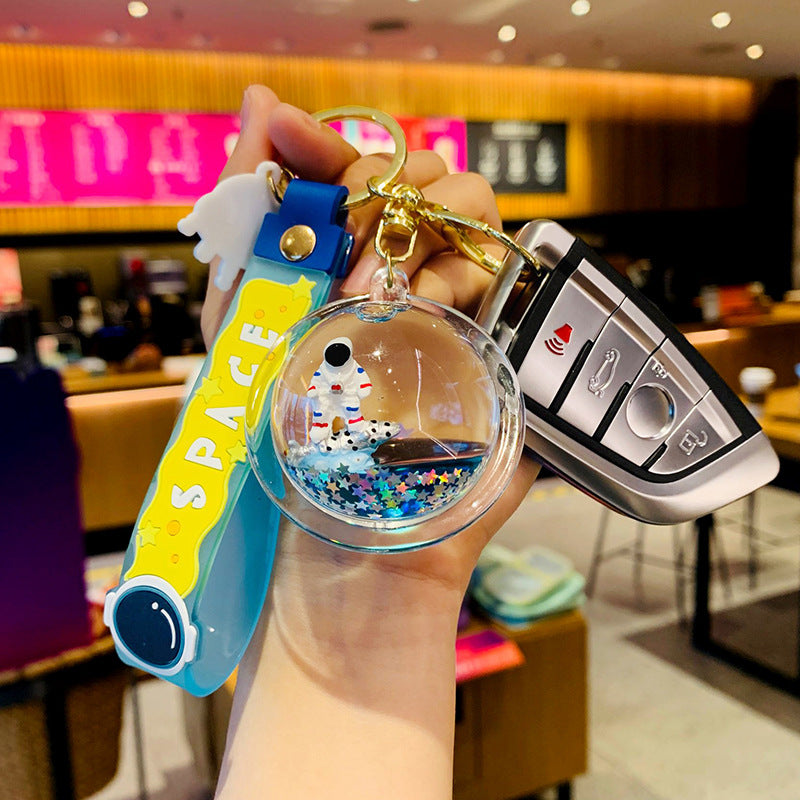 Wholesale Acrylic Creative Liquid Astronaut Floating Keychain