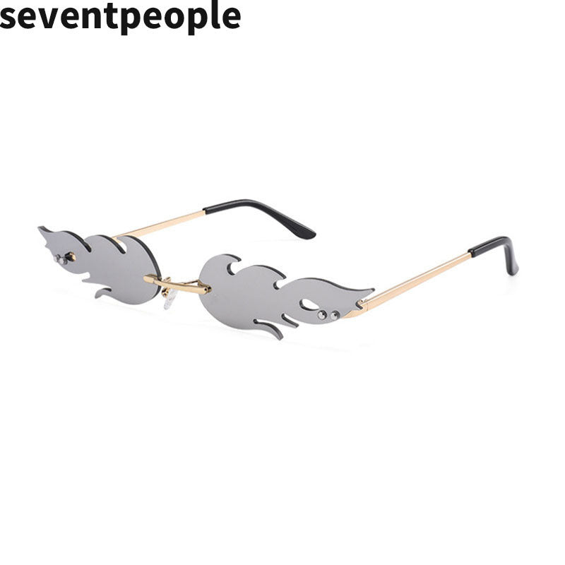 Wholesale Frameless Flame Personality Trend Metal Funny Sunglasses