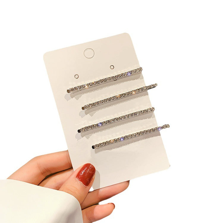 Wholesale Diamond bangs clip elegant side clip hair accessories four-piece set