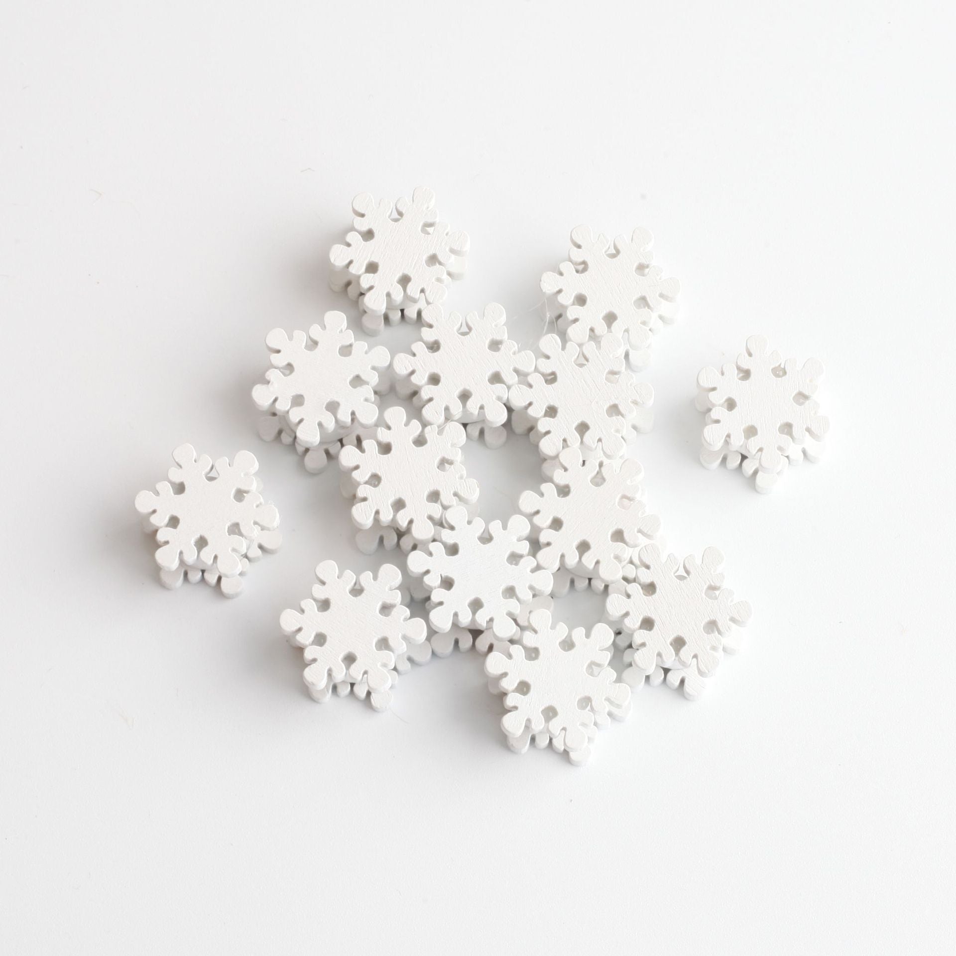 Wholesale 10pcs Snowflake Christmas Wooden Beads Beads