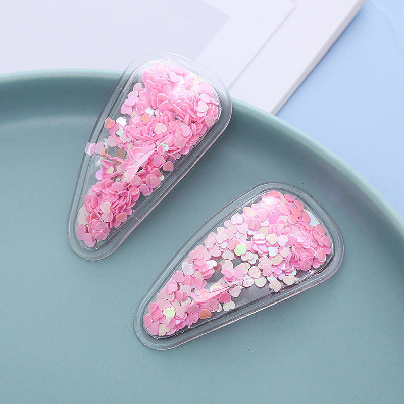 Wholesale PVC Color Quicksand Hairpin for Kids