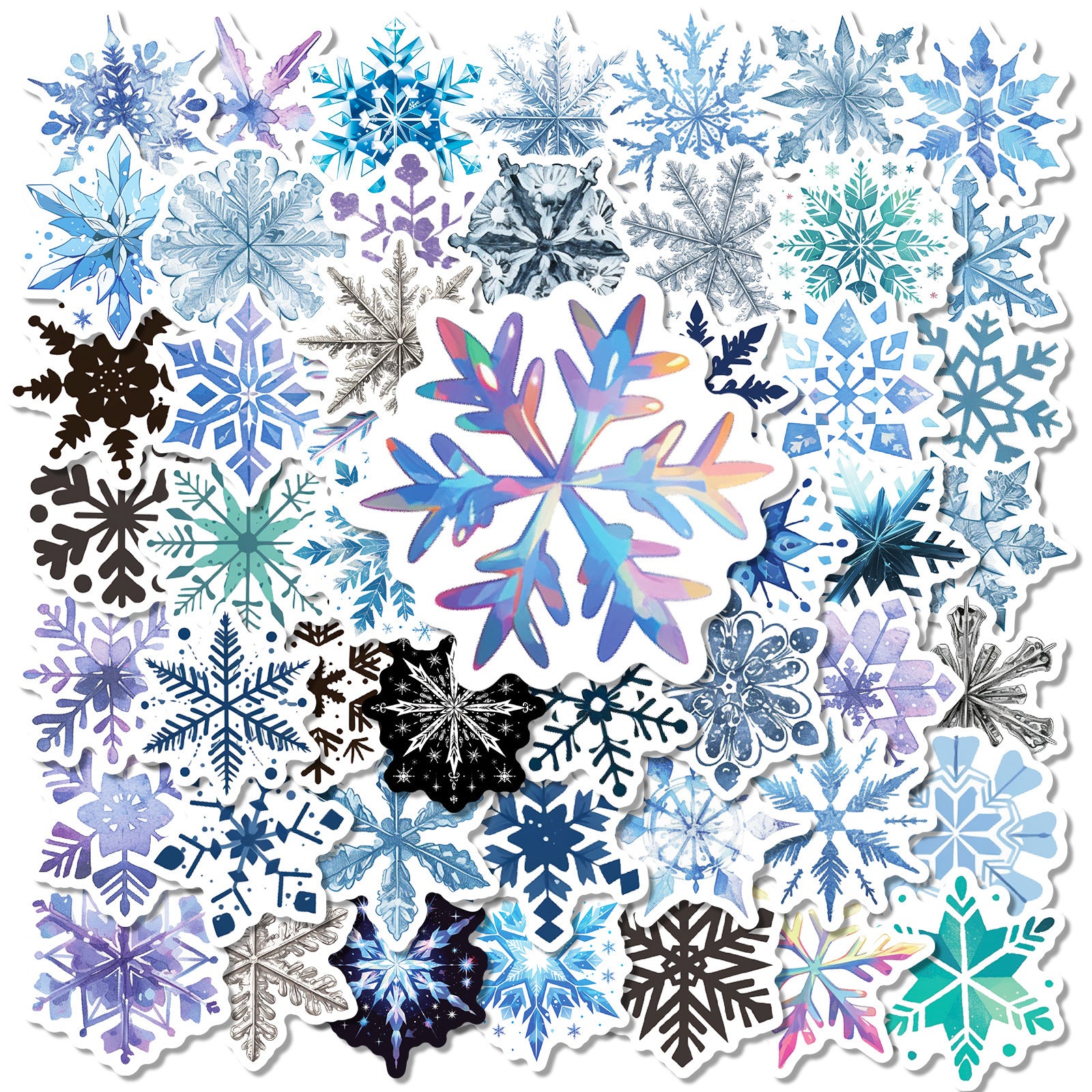 Wholesale 50 Snowflake Winter Christmas DIY Stickers