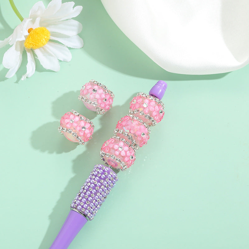 Wholesale 10pcs Heavy Industry Sakura Diamond Straight Hole Handmade Beads