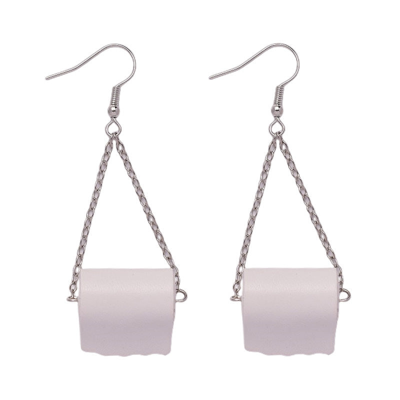 Wholesale Creative and Interesting Simulated Toilet Paper Earrings