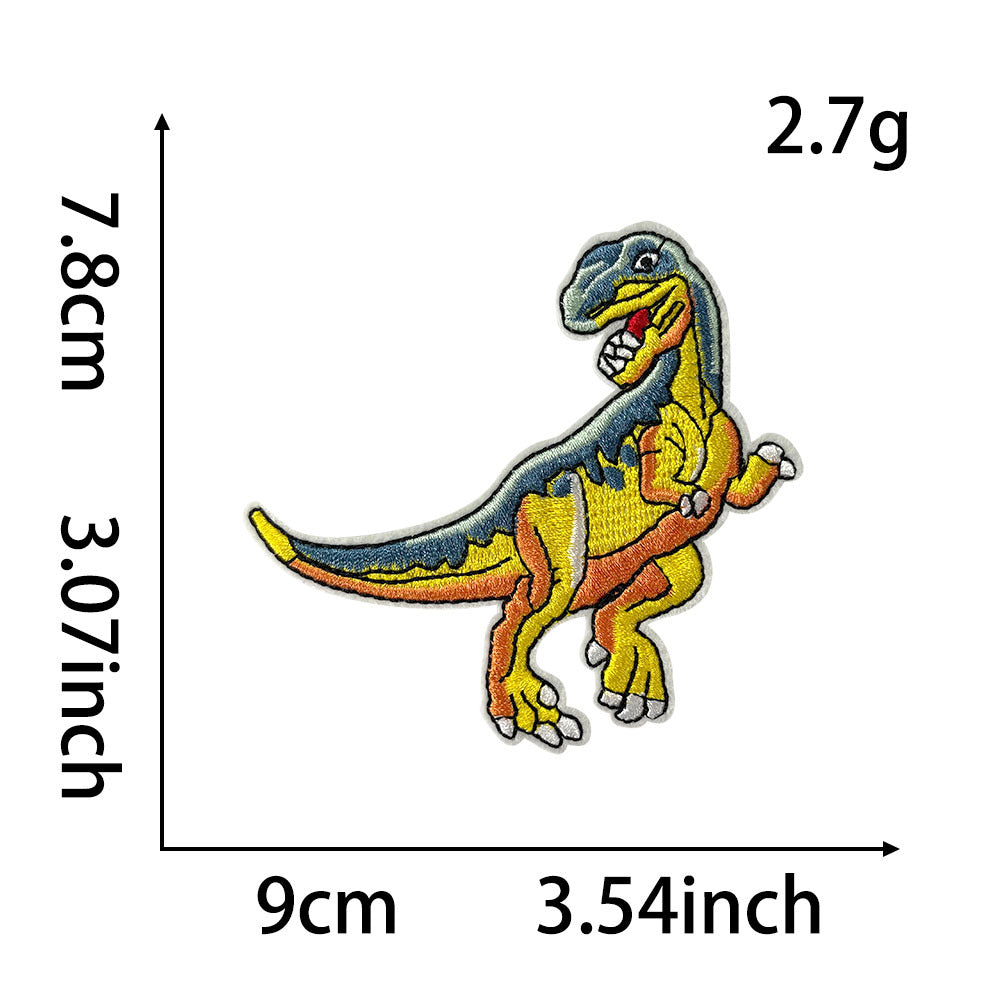 Wholesale Cartoon Dinosaur Decorative Embroidered Patches For Clothing DIY Iron On Craft Supply