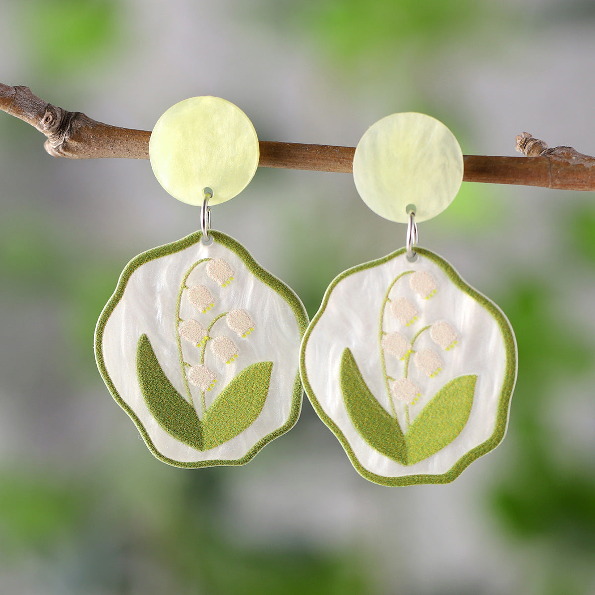 Wholesale Spring and summer flower leaf pendant earrings acrylic earrings