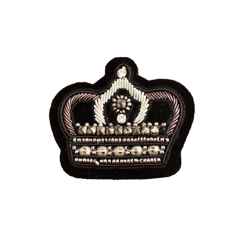 Wholesale 2pcs DIY Hand Embroidered Indian Silk Cloth Patches Hat Clothes Crown Patches FS