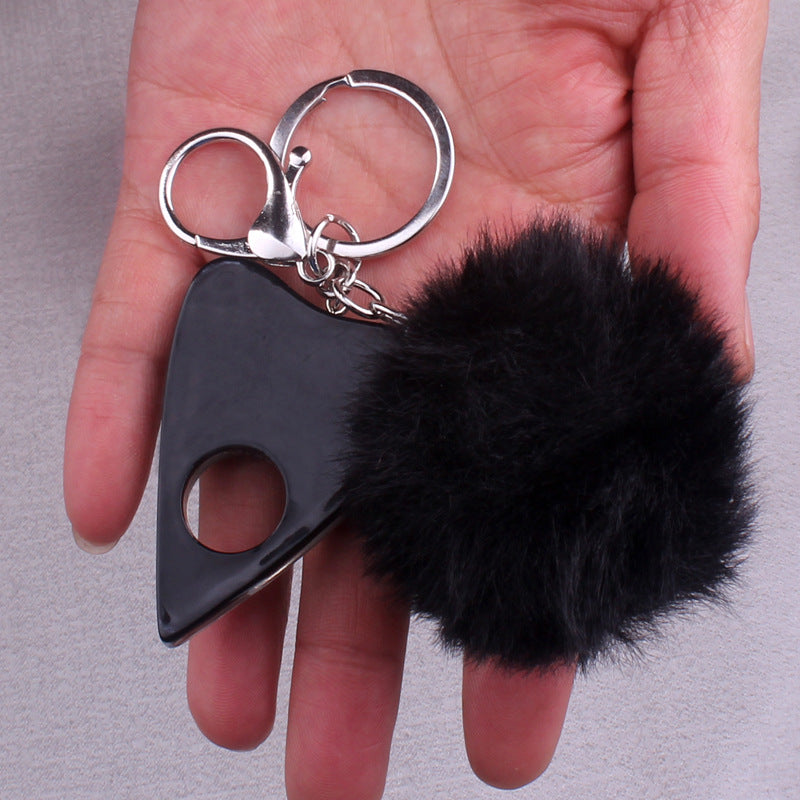 Wholesale Resin Heart-shaped Card Divination Fur Ball Keychain
