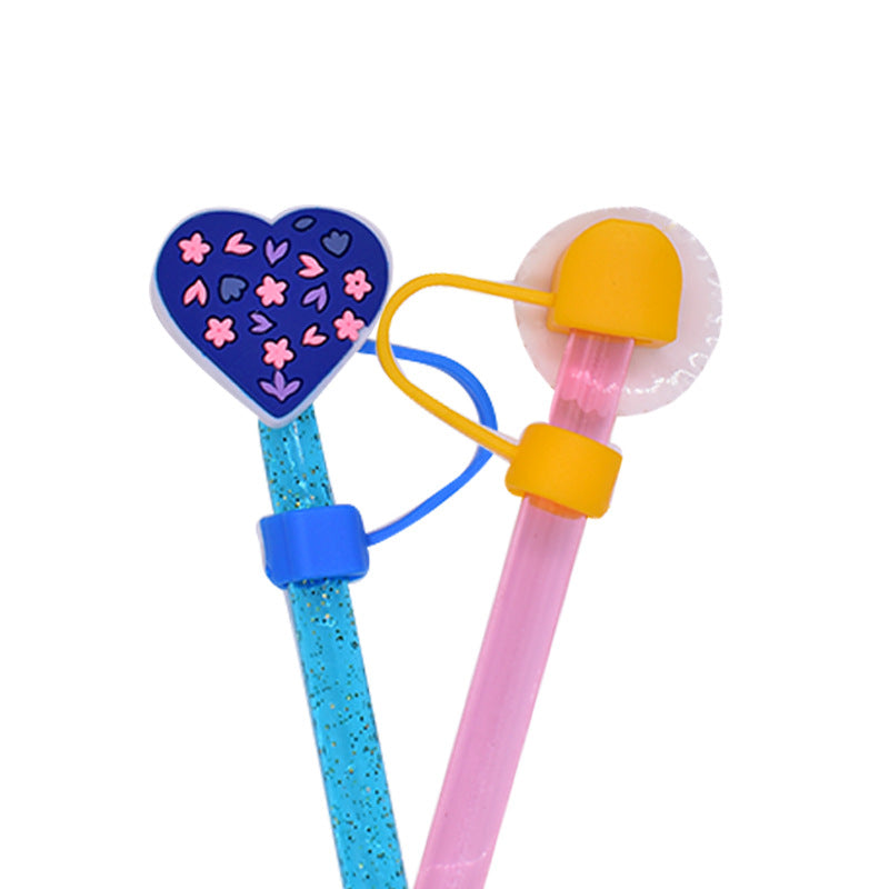 Wholesale  Random 100pcs/pack   Butterfly letter dustproof straw cover  Straw Tube Cap