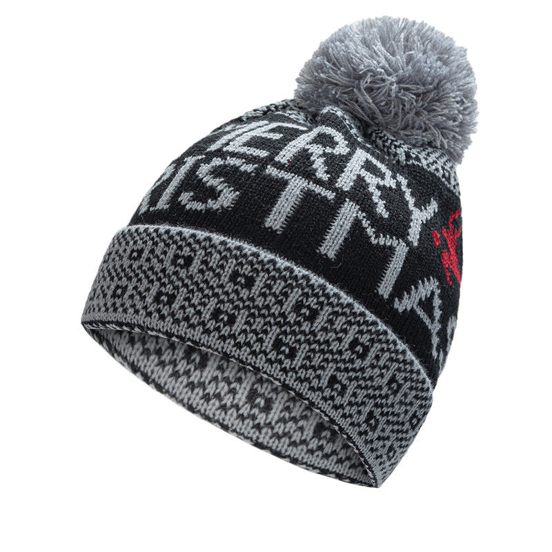 Wholesale Warm Beanie Christmas Jacquard Knitted Hat