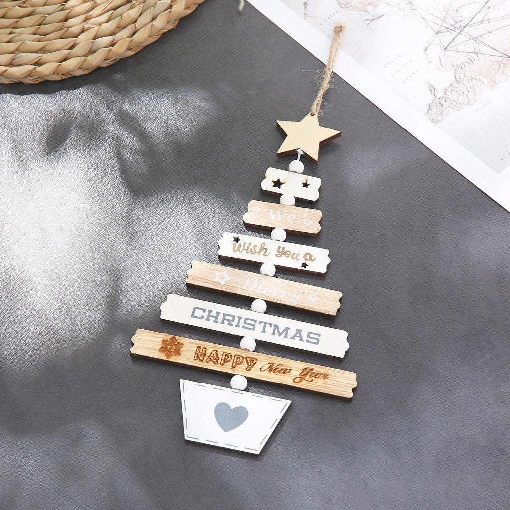 Wholesale of Colored Wooden Laser Hollowed Out Creative Christmas Tree Pendants
