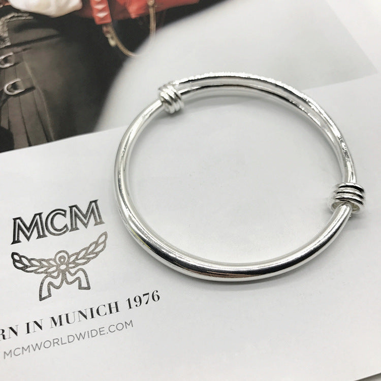 Wholesale  silver simple fashion smooth versatile push-pull bracelet accessories