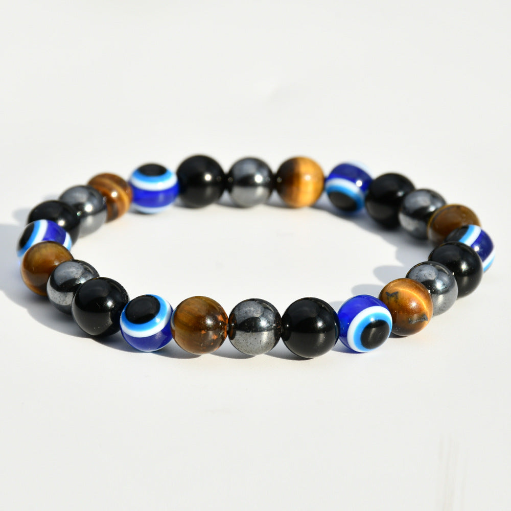Wholesale  Tiger Eye Stone beaded Devil eye bracelet