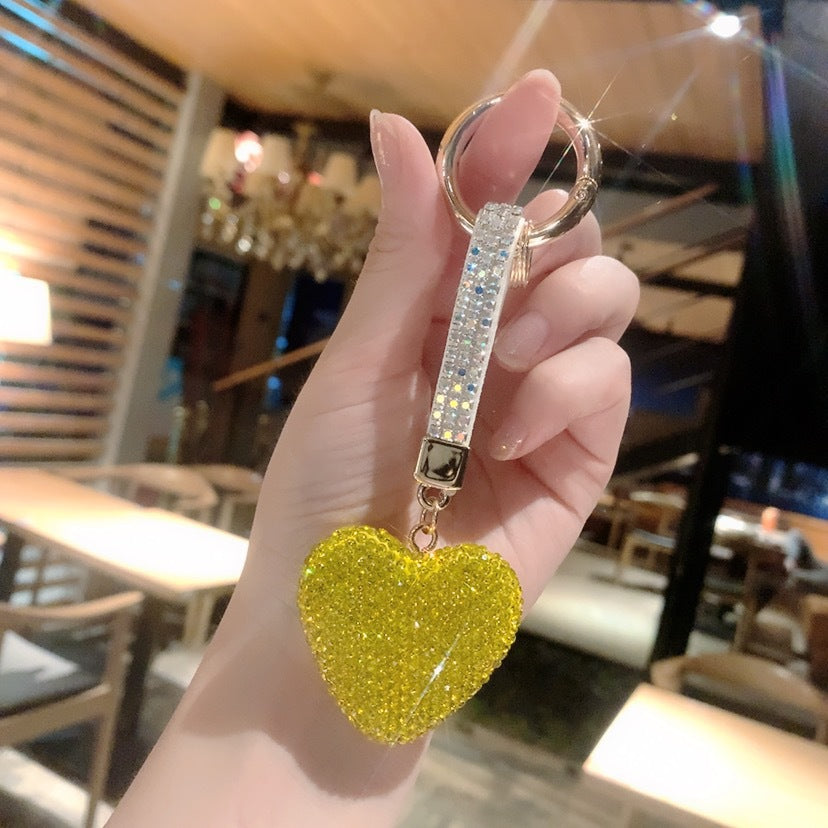 Wholesale Ceramic Full Diamond Rope Heart Key Chain