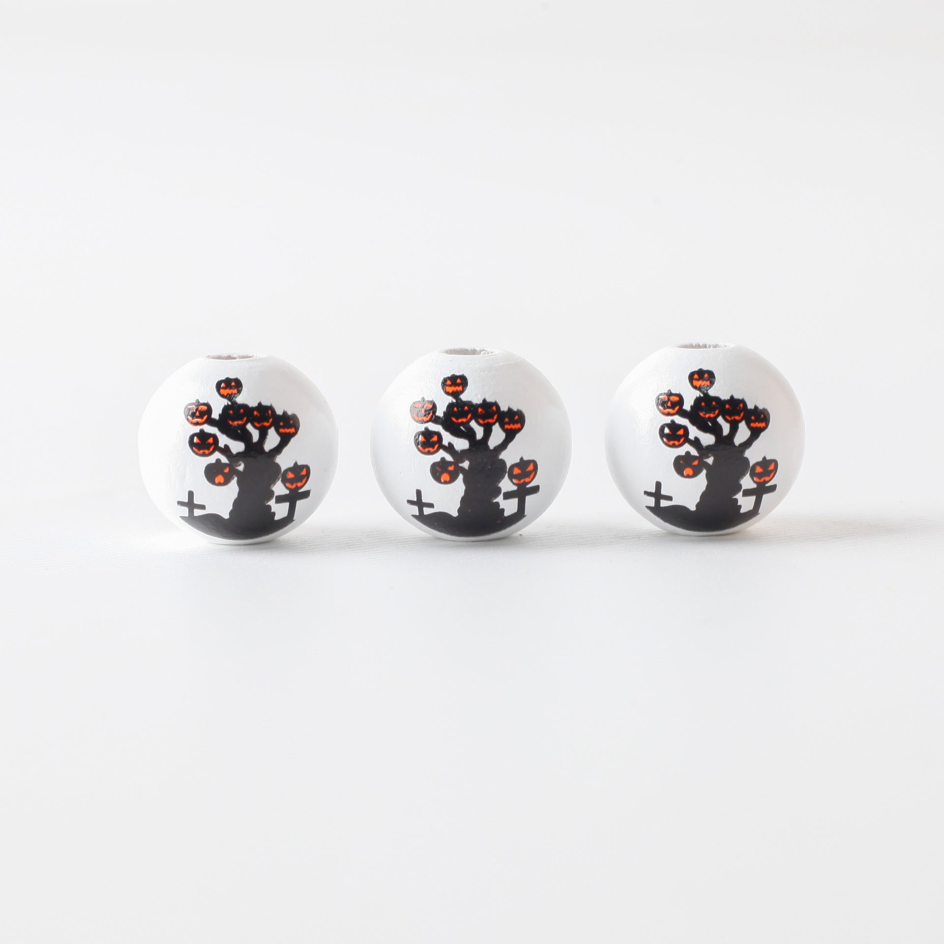 Wholesale 2PCS Halloween Twine Tassel Wooden Beads