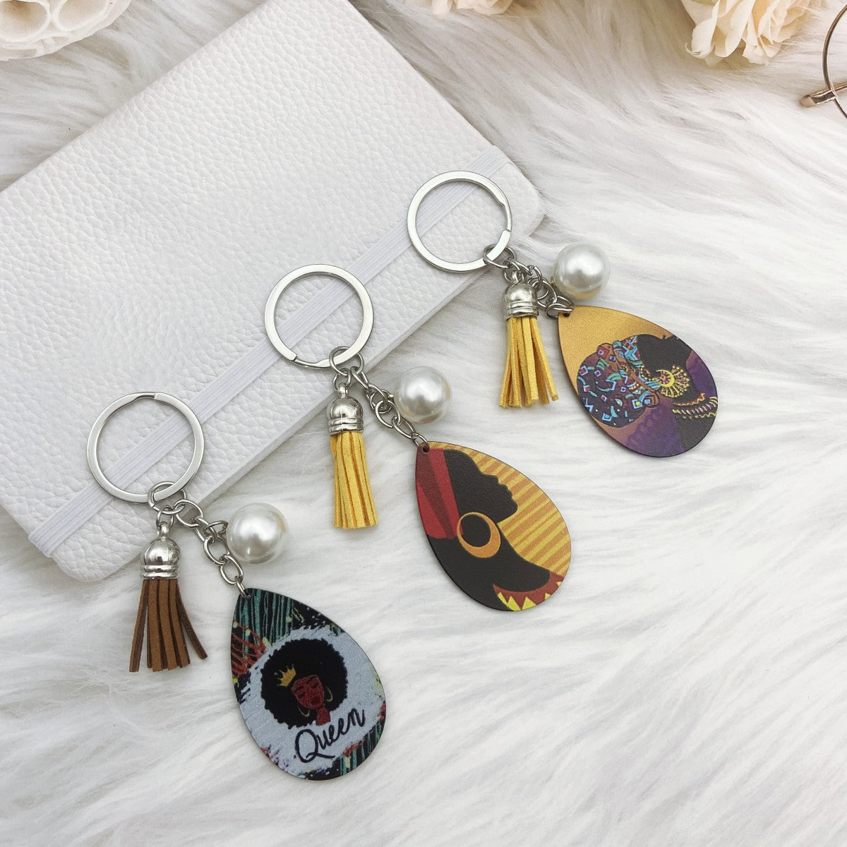 Wholesale Acrylic Black Printed Keychains