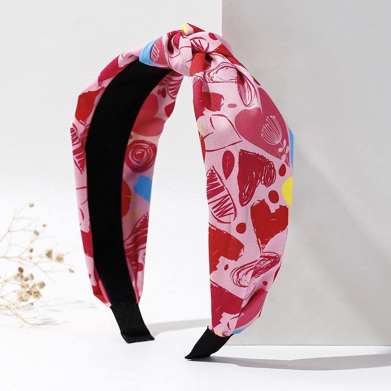 Wholesale Valentine's Day Love Fabric Pink Y2k Headband