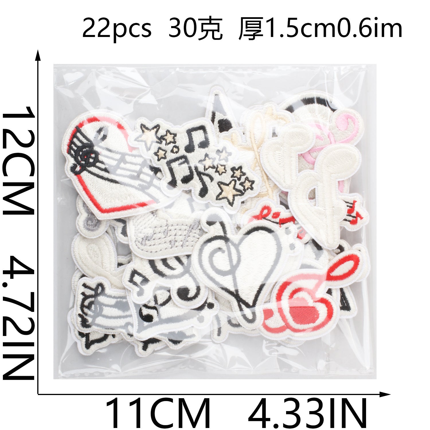 Wholesale Music Note Embroidered Patches For Clothing DIY Repair Decorative Self Adhesive Craft Accessory